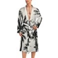 SKYSONIC Mens Robe Lightweight Kimono, Palm Tree Coconut Paradise