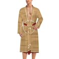 SKYSONIC Mens Robe Lightweight Kimono, Realistic Hardwood D Basketball