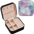 thumbnail image 1 of SKYSONIC Mermaid Travel Jewelry Box PU Leather Jewelry Organizer Ideal Gift for Women Girls, Portable Mini Jewelry Travel Case for Stud Earrings Rings Necklaces Bracelets, 1 of 7
