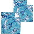 thumbnail image 1 of SKYSONIC Mermaid Washcloths Set of 2, Highly Absorbent Soft Cotton Fingertip Towels for Bathroom, Kitchen, Gym, Spa, Home Decor 12 x 12 Inch, 1 of 7