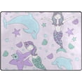 thumbnail image 1 of SKYSONIC Mermaids Sea Star Flowers Lightweight Carpet Mats Area Soft Rugs Floor Mat Rug Home Decoration for Kids Room Living Room 63 x 48 inches, 1 of 6