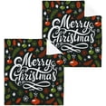 thumbnail image 1 of SKYSONIC Merry Christmas Cotton Washcloths Set of 2, Highly Absorbent Soft Fingertip Towel for Bathroom, Gym, Hotel and Spa, 12 x 12 Inch, 1 of 7