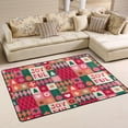 thumbnail image 1 of SKYSONIC Merry Christmas Theme Non-Slip Area Rug, Colorful Grid Xmas Floor Carpet Comfort Floor Mats Decor for Indoor Front Porch Living Room Bedroom Kitchen, 36"x24", 1 of 5