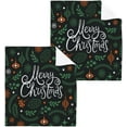 thumbnail image 1 of SKYSONIC Merry Christmas Washcloths Set of 2, Highly Absorbent Soft Cotton Fingertip Towels for Bathroom, Kitchen, Gym, Spa, Home Decor, 12 x 12 Inch, 1 of 7
