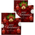 thumbnail image 1 of SKYSONIC Merry Christmas Washcloths Set of 2, Highly Absorbent Soft Cotton Fingertip Towels for Bathroom, Kitchen, Gym, Spa, Home Decor, 12 x 12 Inch, 1 of 7