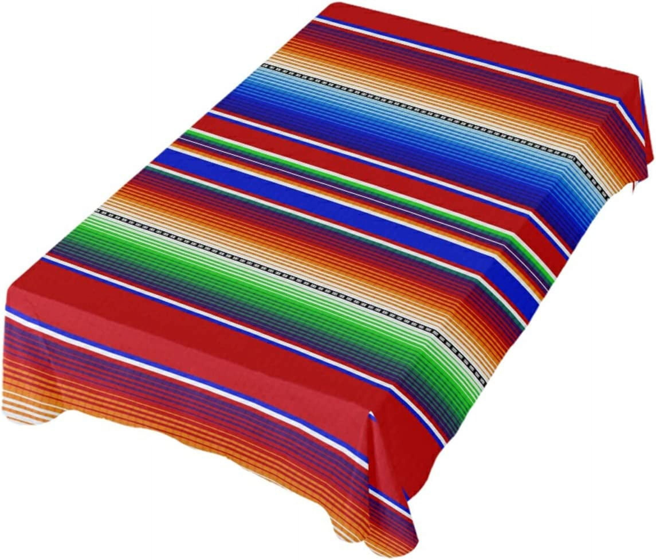 SKYSONIC Mexican Tablecloth Mexican Serape Blanket for Mexican Party