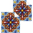 thumbnail image 1 of SKYSONIC Mexican Talavera Cotton Washcloths Set of 4, Highly Absorbent Soft Fingertip Towel for Bathroom, Gym, Hotel and Spa, 12 x 12 Inch, 1 of 7