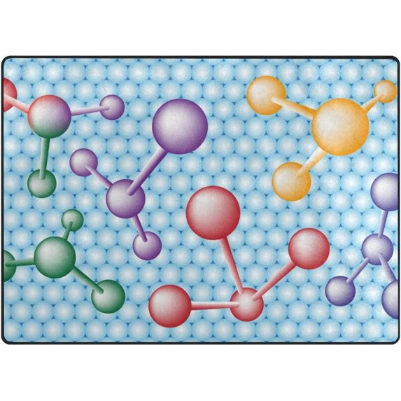 SKYSONIC Molecular Science Theme Lightweight Carpet Mats Area Soft Rugs Floor Mat Rug Home Decoration for Kids Room Living Room 63 x 48 inches