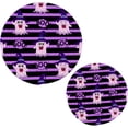 thumbnail image 1 of SKYSONIC Monster Cute Purple Pot Holders Trivets, 2 Pcs Heat Resistant Trivets,Halloween Boo Cotton Thread Weave Mats for Hot Pads Pans Pot Bowl Teapot for Kitchen Decor, 1 of 7