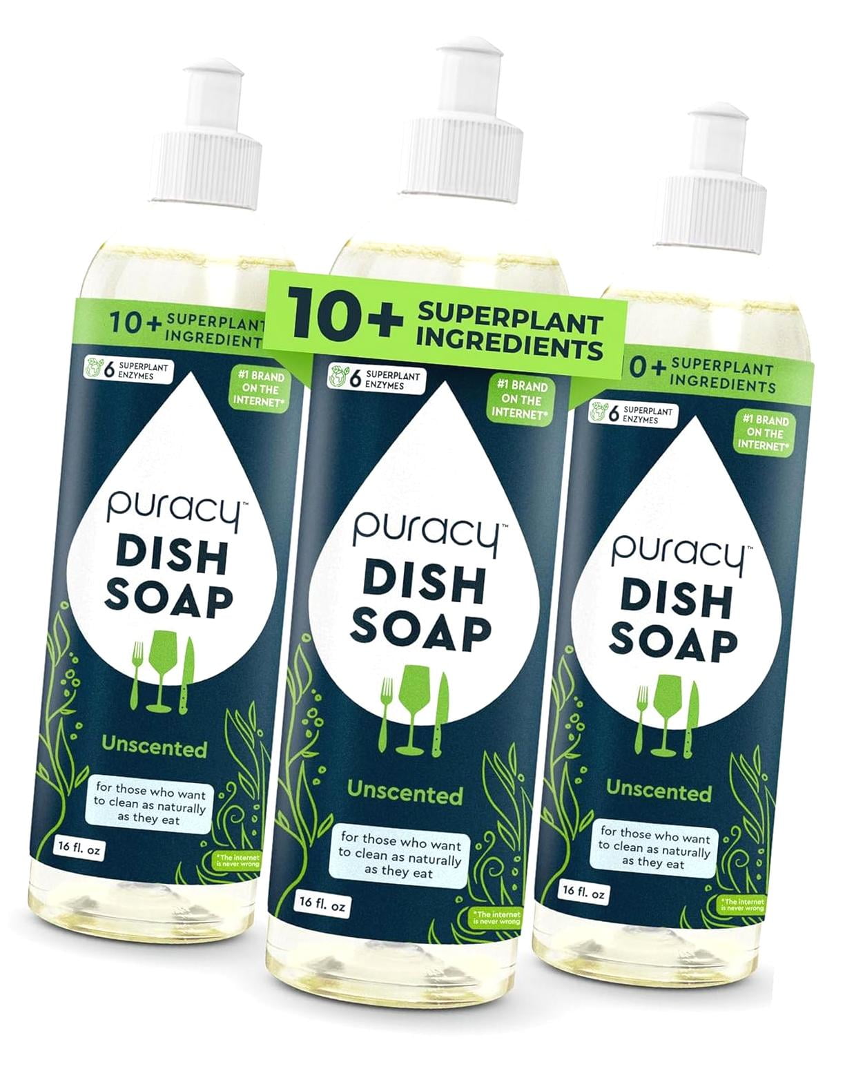 SKYSONIC Natural Dish Soap - Unscented Skin-Softening Plant-Based ...