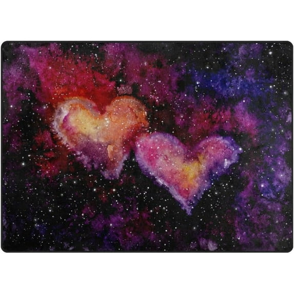SKYSONIC Nebula Heart 80x58 inches Lightweight Soft Area Rug Mat Indoor Floor Rugs Home Decoration for Kids Room Living Room