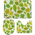 thumbnail image 1 of SKYSONIC Non-Slip 3 Piece Bathroom Rug Set Beautiful Natural Leaves Soft Contour Rug + Toilet Lid Cover + Bath Mat for Bathroom Decor, 1 of 6