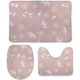 thumbnail image 1 of SKYSONIC Non-Slip 3 Piece Bathroom Rug Set Gentle Flower Ornaments Soft Contour Rug + Toilet Lid Cover + Bath Mat Bathroom Decor, 1 of 6
