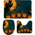 thumbnail image 1 of SKYSONIC Non-Slip 3 Piece Bathroom Rug Set Halloween Pumpkins and Scarecrow Soft Contour Rug + Toilet Lid Cover + Bath Mat Bathroom Decor, 1 of 3