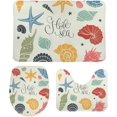 thumbnail image 1 of SKYSONIC Non-Slip 3 Piece Bathroom Rug Set Love Sea Creature Soft Contour Rug + Toilet Lid Cover + Bath Mat Bathroom Decor, 1 of 3