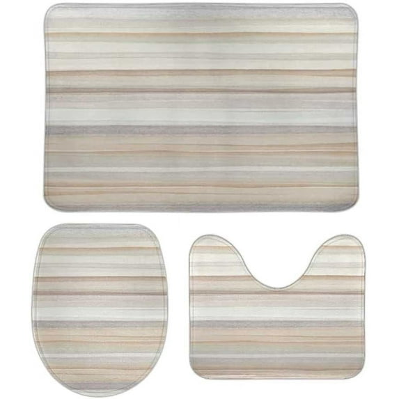 SKYSONIC Non-Slip 3 Piece Bathroom Rug Set Marble Lines Soft Contour Rug + Toilet Lid Cover + Bath Mat Bathroom Decor