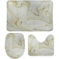 thumbnail image 1 of SKYSONIC Non-Slip 3 Piece Bathroom Rug Set Marble Texture Soft Contour Rug + Toilet Lid Cover + Bath Mat Bathroom Decor, 1 of 6