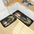 thumbnail image 1 of SKYSONIC Nutcracker Wreath Kitchen Mats Set of 2 Merry Christmas Anti Fatigue Floor Runner Rug Non Slip Comfort Mat 19.7x27.6 Inch + 19.7x47.2 Inch for Living Room Laundry Room Hallway, 1 of 7