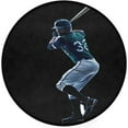 thumbnail image 1 of SKYSONIC One Caucasian Man Baseball Player PlayingRound Area Rug Chair Couch Cover Area Rug for Bedroom Floor Sofa Living Room Non-Slip Home Decor 3 x 3 Feet, 1 of 5