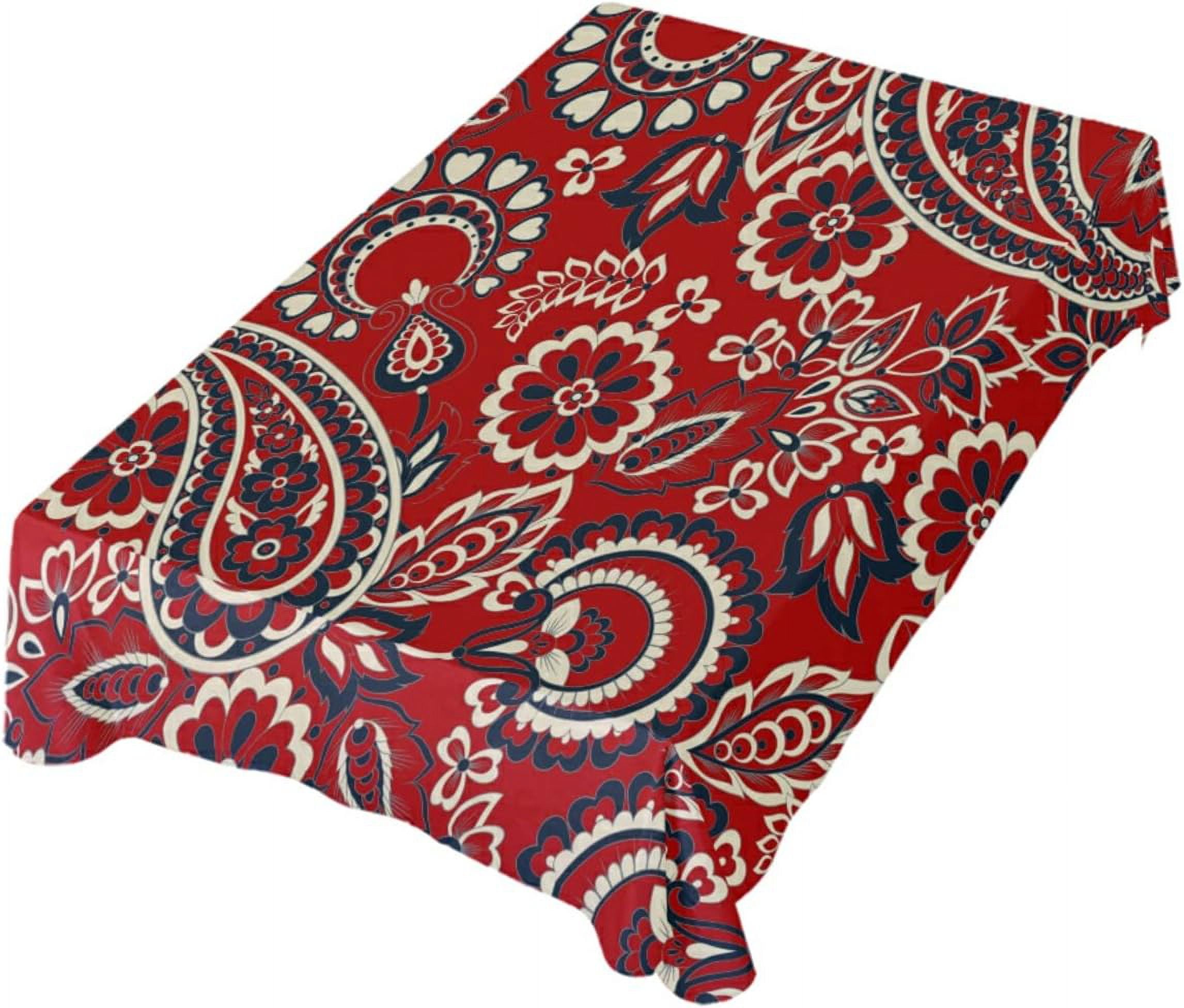 SKYSONIC Outdoor & Indoor Rectangle Tablecloth,Vintage Flower Texture