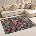 thumbnail image 1 of SKYSONIC Paisley Ethnic Motifs Non-Slip Area Rug, Traditional Style Flower Floor Carpet Comfort Floor Mats Decor for Indoor Front Porch Living Room Bedroom Kitchen, 36"x24", 1 of 7