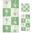 thumbnail image 1 of SKYSONIC Palm Tree Checked Bath Towels Soft Absorbent Bath Towels Bath Towel Set of 3 for Home Hotel Bathroom Decor, 1 of 7