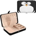 thumbnail image 1 of SKYSONIC Penguin Travel Jewelry Box PU Leather Jewelry Organizer Ideal Gift for Women Girls, Portable Mini Jewelry Travel Case for Earrings Rings Necklaces Bracelets, 1 of 7