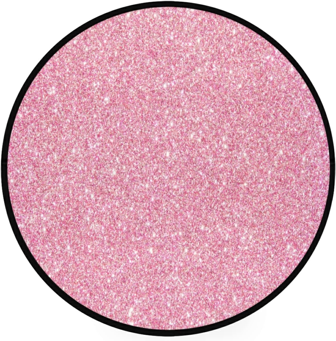 SKYSONIC Pink Glitter Texture Round Area Rug Chair Couch Cover Area Rug ...
