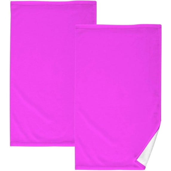 SKYSONIC Plain Bright Purple Solid Color Hand Towels Set of 2 Soft Absorbent Towel Hand Cloth, Cotton Fingertip Bath Towels for Home, Bathroom Hotel, Gym and Spa 28x16 in