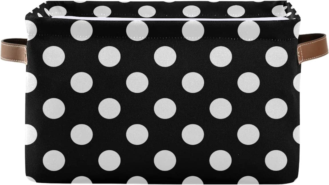 Navy Polka Dot Laundry Basket