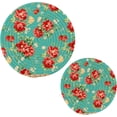 thumbnail image 1 of SKYSONIC Pot Holders Trivets Set cs Pink Red Rose Flower Floral Potholders for Kitchens 100% Cotton Thread Weave Trivets Kitchen Trivet for Table Countertop Protector Hot Pads Pans Mats, 1 of 7