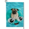 thumbnail image 1 of SKYSONIC Pug Puppy Floating in a Fun Inflatable Ring Double-Sided Printed Garden House Sports Flag 12x18in Polyester Decorative Flags for Courtyard Garden Flowerpot, 1 of 7