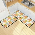 thumbnail image 1 of SKYSONIC Pumpkins Yellow Flowers Kitchen Rugs 2 Pieces, Fall Autumn Floor Mat Room Area Rug Washable Carpet Perfect for Living Room Bedroom Entryway, 1 of 7