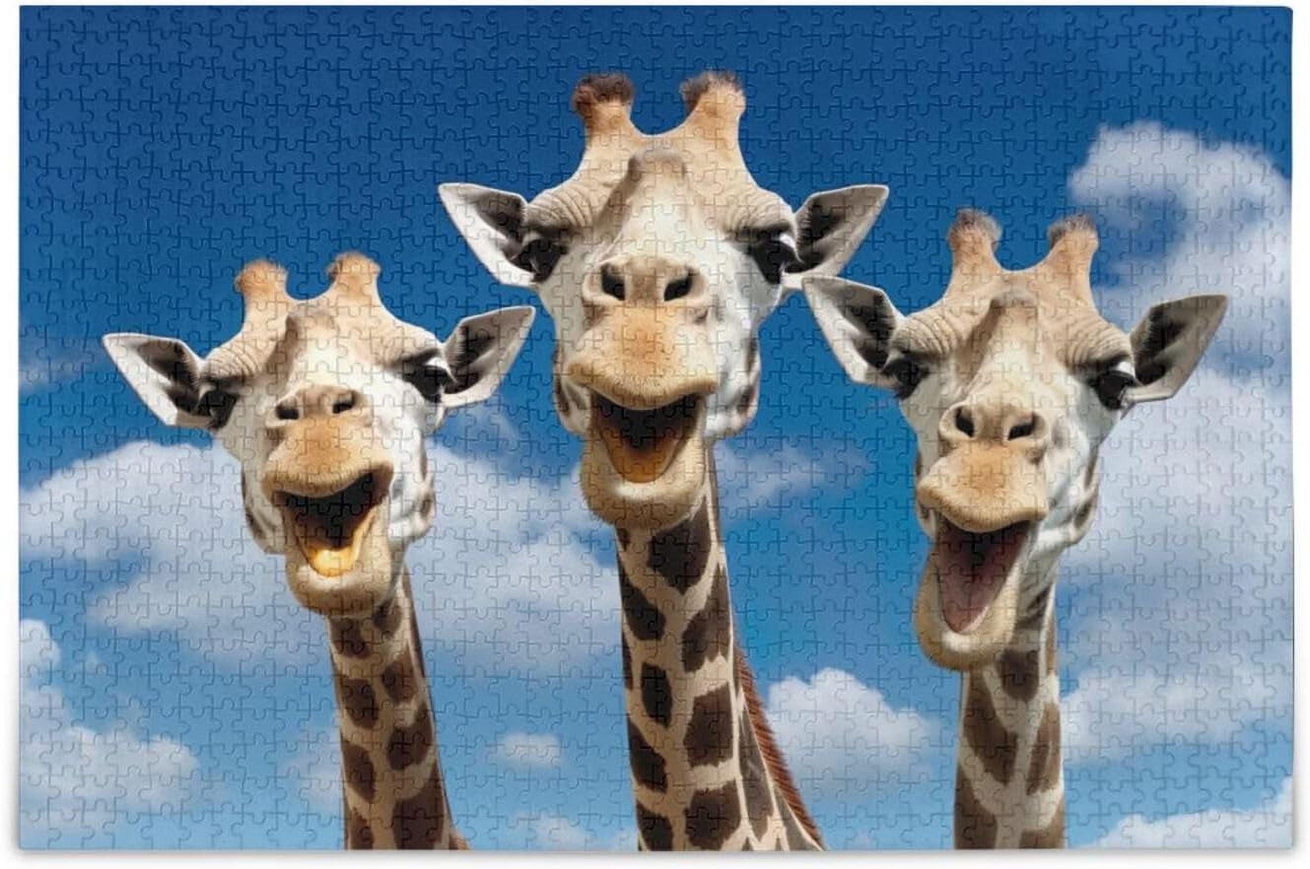 SKYSONIC Puzzles for Adults 1000 Pieces Funny Giraffes Jigsaw Puzzle