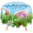 thumbnail image 1 of SKYSONIC Rabbit Ears Eggs Grass Round Tablecloth 60inch Indoor Wrinkle Free, Easter Background Circular Lace Table Cover Washable for Kitchen Party BBQ Dining Decor, 1 of 7