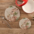 thumbnail image 1 of SKYSONIC Rabbit Flowers Eggs Pot Holders Trivets, 2 Pcs Heat Resistant Trivets,Happy Easter Cotton Thread Weave Mats for Hot Pads Pans Pot Bowl Teapot for Kitchen Decor, 1 of 7