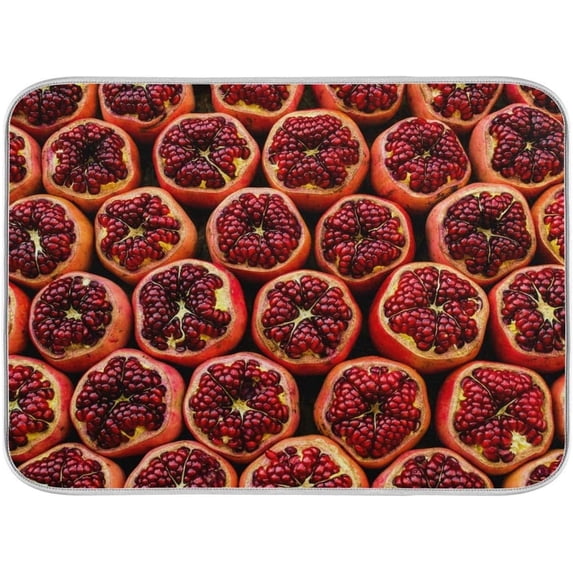 SKYSONIC Red Pomegranate -Dish Drying Mat 16''X18'' for Kitchen