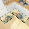thumbnail image 1 of SKYSONIC Retro Apples Grapes Floral Kitchen Rugs 2 Pieces, Autumn Fruits Floor Mat Room Area Rug Washable Carpet Perfect for Living Room Bedroom Entryway, 1 of 7