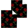 thumbnail image 1 of SKYSONIC Rose Flower Washcloths Set of 4, Highly Absorbent Soft Cotton Fingertip Towels for Bathroom, Kitchen, Gym, Spa, Home Decor 12 x 12 Inch, 1 of 7