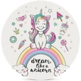 thumbnail image 1 of SKYSONIC Round Drink Coasters 1 Pcs Cute Unicorn on Rainbow Absorbent Ceramic Coaster with Cork Base for Coffee Cups Housewarming Gift for Home Decor, 1 of 6