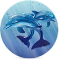 thumbnail image 1 of SKYSONIC Round Drink Coasters 6 Pcs Dolphins in The Water Absorbent Ceramic Coaster with Cork Base for Coffee Cups for Home Decor, 1 of 6