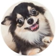 thumbnail image 1 of SKYSONIC Round Drink Coasters Cute Happy Small Dog Absorbent Ceramic Coaster with Cork Base for Coffee Cups for Home Decor 4 pcs, 1 of 6