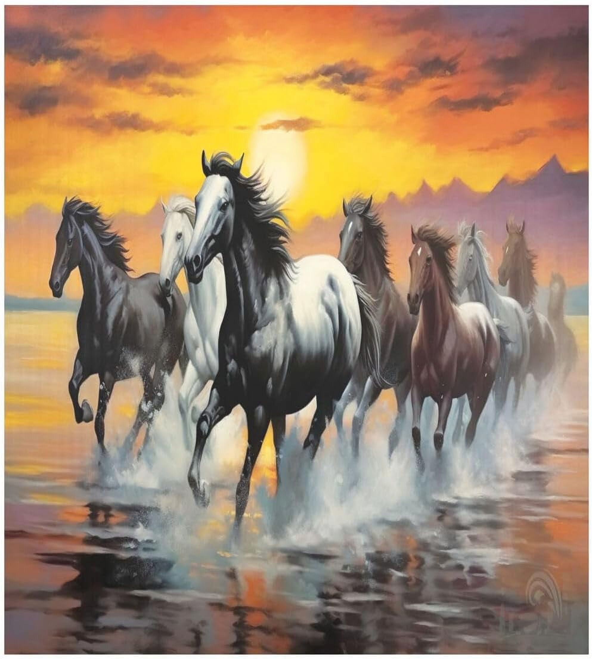 SKYSONIC Running Horses Dishwasher Cover 23x26in,Reuseable