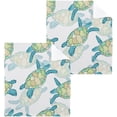 thumbnail image 1 of SKYSONIC Sea Turtle Washcloths Set of 4, Highly Absorbent Soft Cotton Fingertip Towels for Bathroom, Kitchen, Gym, Spa, Home Decor 12 x 12 Inch, 1 of 7