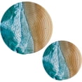 thumbnail image 1 of SKYSONIC Seascape Beach Pot Holders Trivets, 2 Pcs Heat Resistant Trivets,Summer Blue Cotton Thread Weave Mats for Hot Pads Pans Pot Bowl Teapot for Kitchen Decor, 1 of 7