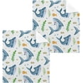 thumbnail image 1 of SKYSONIC Shark Washcloths Set of 2, Highly Absorbent Soft Cotton Fingertip Towels for Bathroom, Kitchen, Gym, Spa, Home Decor 12 x 12 Inch, 1 of 7