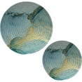 thumbnail image 1 of SKYSONIC Shiny Golden Fluid Pot Holders Trivets, 2 Pcs Heat Resistant Trivets,Marble Blue Pretty Cotton Thread Weave Mats for Hot Pads Pans Pot Bowl Teapot for Kitchen Decor, 1 of 7