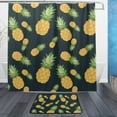 thumbnail image 1 of SKYSONIC Shower Curtain and Rug Set Pineapples On Dark Back Polyester Waterproof Bath Curtain and Mat for Bathroom with Hooks 72 x 72 Inches, 1 of 6