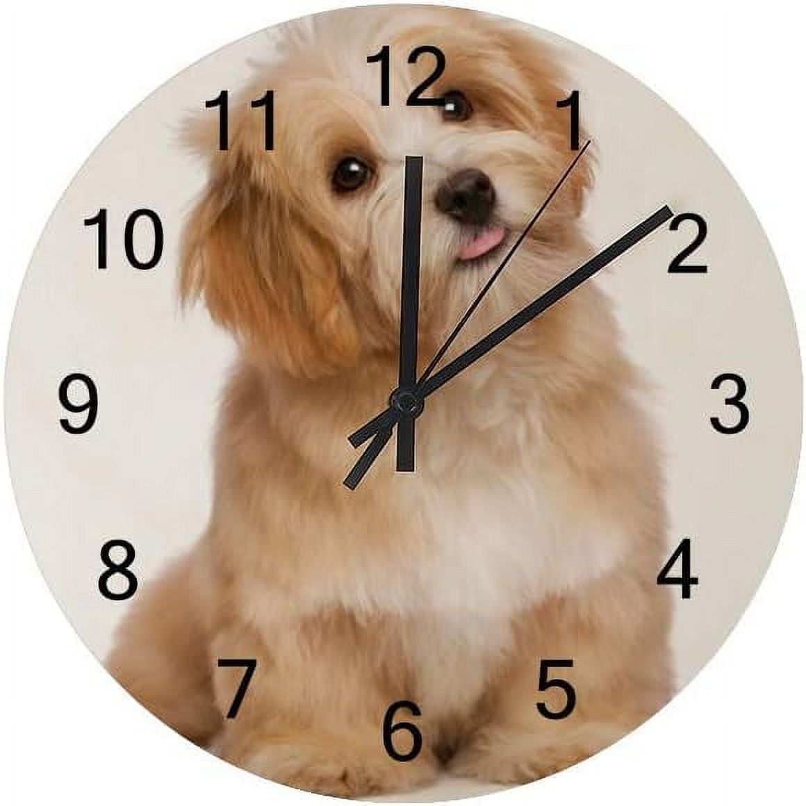 SKYSONIC Silent Wooden Round Wall Clock Beautiful Happy Reddish