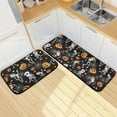 thumbnail image 1 of SKYSONIC Skeletons Pumpkin Spider Web Kitchen Rugs 2 Pieces, Funny Jack-o-Lantern Dancing Floor Mat Room Area Rug Washable Carpet Perfect for Living Room Bedroom Entryway, 1 of 7